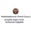 Avukatlık Asgari Ücret Tarifesinde Değişiklik (27.01.2016)..