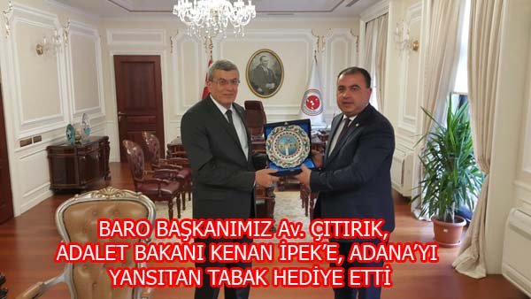 Adalet Bakanına plaket takdim etti