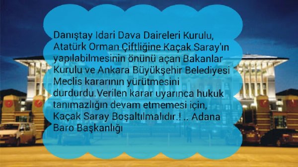 Kaçak Saray boşaltılmalıdır!