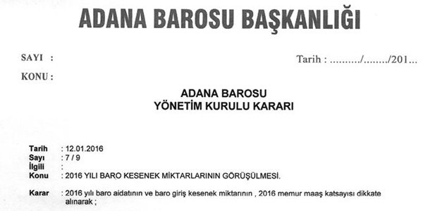 Baro Kesenek Miktarı