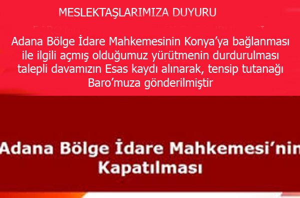 Bölge İdare Mahkemesi'nin Konya'ya bağlanması (28.01.2016)