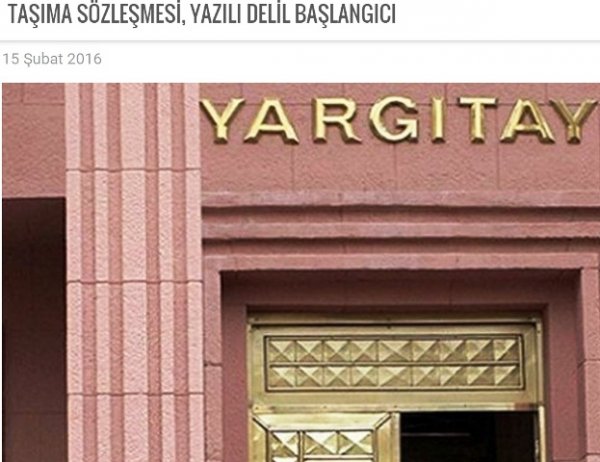 TAŞIMA SÖZLEŞMESİ, YAZILI DELİL BAŞLANGICI