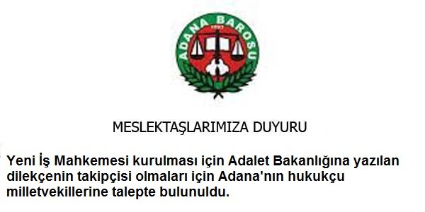 Yeni İş Mahkemeleri Kurulması konusunda