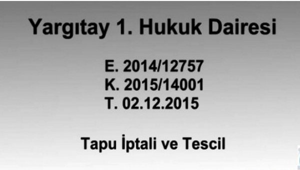 T.C. YARGITAY 1. HUKUK DAİRESİ