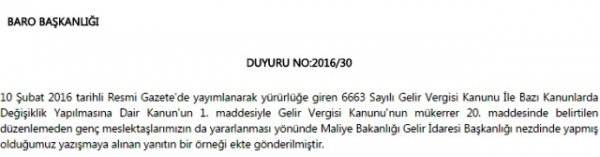 DUYURU NO:2016/30