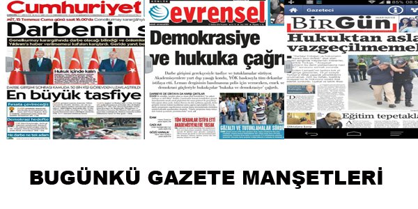 GAZETE MANŞETLERİ