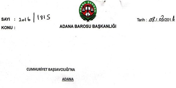 Cumhuriyet Başsavcılığına  2016 / 1815