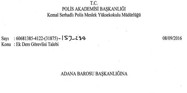 EK DERS GÖREVLİSİ TALEBİ