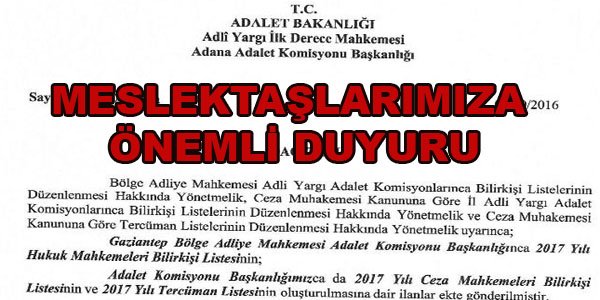 2017 YILI BİLİRKİŞİ LİSTEİ